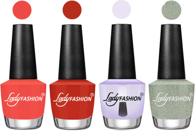 

Lady Fashion UV Soak Off Nail Growth Gel Nail Polish Pumpkin, Amber, Top Coat, Silver(Pack of 4)