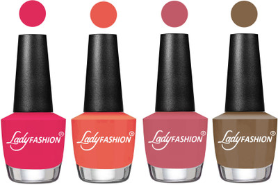

Lady Fashion UV Soak Off Nail Growth Gel Nail Polish Strawberry, Carrot, Nude Pink, Brown Beige(Pack of 4)