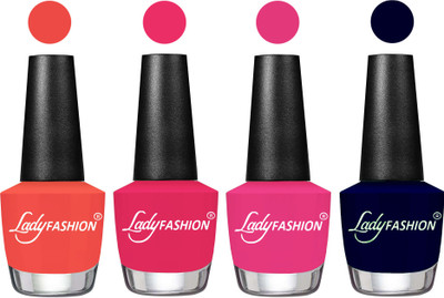 

Lady Fashion UV Soak Off Nail Growth Gel Nail Polish Pumpkin, strawberry,Pink, Blue(Pack of 4)