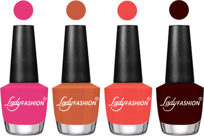 

Lady Fashion UV Soak Off Nail Growth Gel Nail Polish Pink, Almond, Pumpkin, Maroon(Pack of 4)