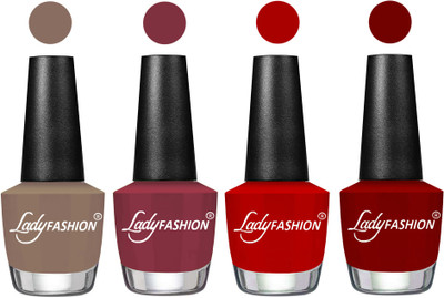 

Lady Fashion UV Soak Off Nail Growth Gel Nail Polish Beige, Mauve, Red, Blood Red(Pack of 4)