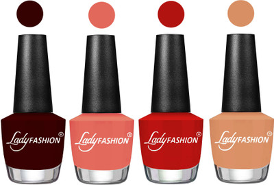 

Lady Fashion UV Soak Off Nail Growth Gel Nail Polish Maroon, Peach, Orange, Camel Fantasy(Pack of 4)