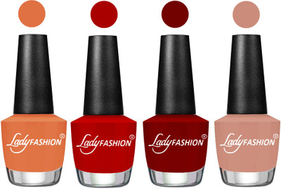 

Lady Fashion UV Soak Off Nail Growth Gel Nail Polish Wintage Nude, Red, Blood Red, Nude(Pack of 4)