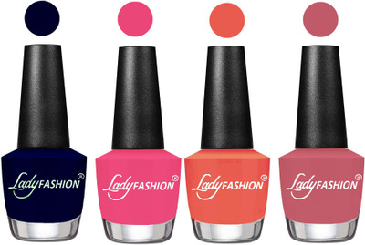

Lady Fashion UV Soak Off Nail Growth Gel Nail Polish Blue, Bright Pink, Carrot, Nude Pink(Pack of 4)