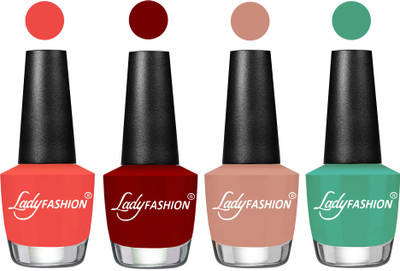 

Lady Fashion UV Soak Off Nail Growth Gel Nail Polish Pumpkin, Blood Red, Nude, Green(Pack of 4)