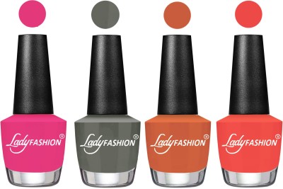 

Lady Fashion UV Soak Off Nail Growth Gel Nail Polish Pink, Dark Grey , Almond, Pumpkin(Pack of 4)