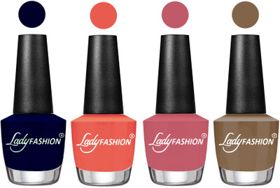 

Lady Fashion UV Soak Off Nail Growth Gel Nail Polish Blue, Carrot, Nude Pink, Brown Beige(Pack of 4)