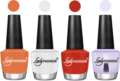 

Lady Fashion UV Soak Off Nail Growth Gel Nail Polish Wintage Nude, White, Amber, Top Coat(Pack of 4)