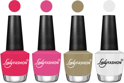 

Lady Fashion UV Soak Off Nail Growth Gel Nail Polish Strawberry, Magenta, Nude Flair, White(Pack of 4)