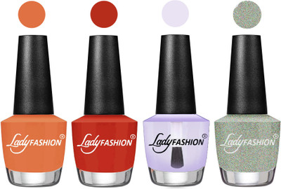 

Lady Fashion UV Soak Off Nail Growth Gel Nail Polish Wintage Nude, Amber, Top Coat, Silver(Pack of 4)