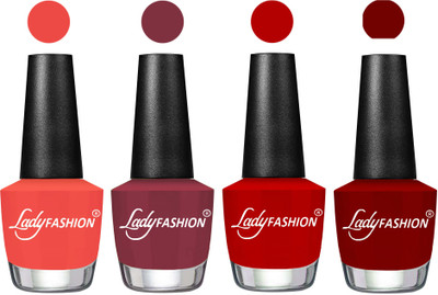 

Lady Fashion UV Soak Off Nail Growth Gel Nail Polish Pumpkin, Mauve, Red, Blood Red(Pack of 4)