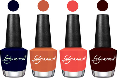 

Lady Fashion UV Soak Off Nail Growth Gel Nail Polish Blue, Almond, Pumpkin, Maroon(Pack of 4)