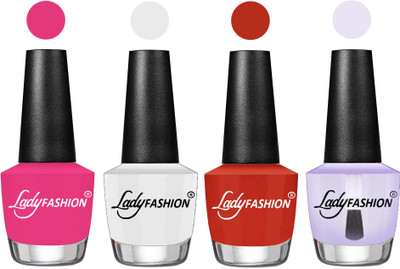 

Lady Fashion UV Soak Off Nail Growth Gel Nail Polish Pink, White, Amber, Top Coat(Pack of 4)