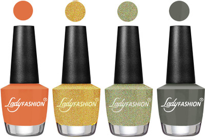

Lady Fashion UV Soak Off Nail Growth Gel Nail Polish Wintage Nude, Chrome, Aqua, Dark Grey(Pack of 4)