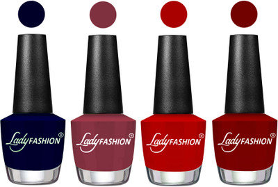 

Lady Fashion UV Soak Off Nail Growth Gel Nail Polish Blue, Mauve, Red, Blood Red(Pack of 4)