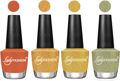 

Lady Fashion UV Soak Off Nail Growth Gel Nail Polish Almond, Golden, Chrome, Aqua(Pack of 4)