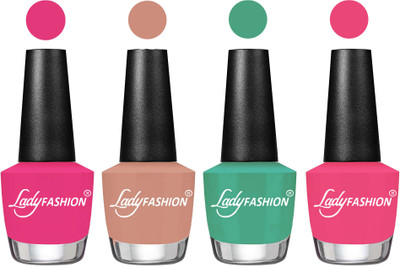 

Lady Fashion UV Soak Off Nail Growth Gel Nail Polish Pink, Nude, Green, Bright Pink(Pack of 4)