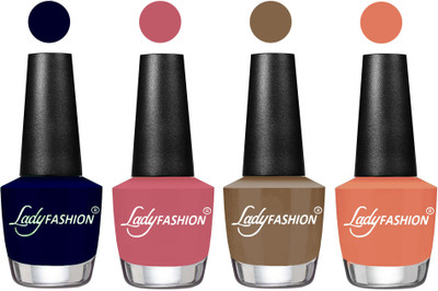 

Lady Fashion UV Soak Off Nail Growth Gel Nail Polish Blue, Nude Pink, Brown Beige, Coral(Pack of 4)