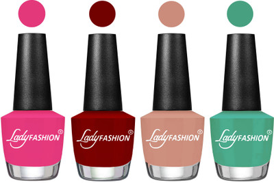 

Lady Fashion UV Soak Off Nail Growth Gel Nail Polish Pink, Blood Red, Nude, Green(Pack of 4)