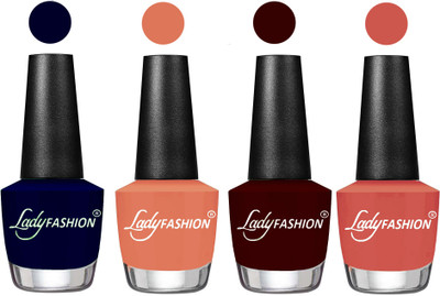 

Lady Fashion UV Soak Off Nail Growth Gel Nail Polish Blue, Coral, Plum, Ton,(Pack of 4)