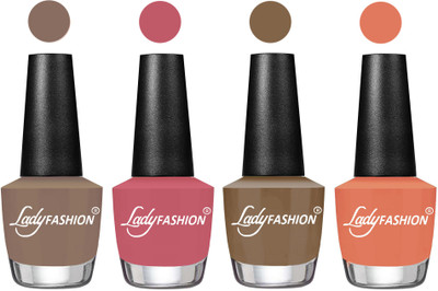 

Lady Fashion UV Soak Off Nail Growth Gel Nail Polish Beige, Nude Pink, Brown Beige, Coral(Pack of 4)