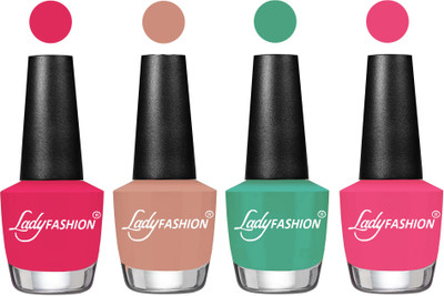 

Lady Fashion UV Soak Off Nail Growth Gel Nail Polish Strawberry, Nude, Green, Bright Pink(Pack of 4)