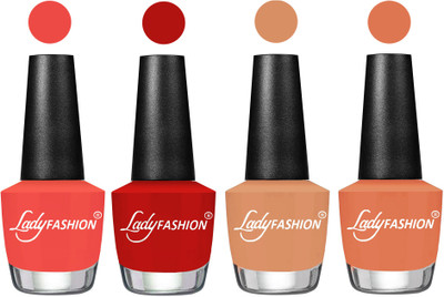 

Lady Fashion UV Soak Off Nail Growth Gel Nail Polish Pumpkin, Orange, Camel Fantasy,Flirty Nude(Pack of 4)