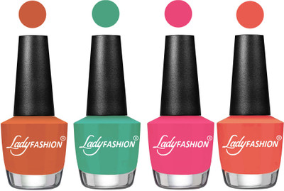 

Lady Fashion UV Soak Off Nail Growth Gel Nail Polish Almond, Green, Bright Pink, Carrot,(Pack of 4)