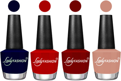 

Lady Fashion UV Soak Off Nail Growth Gel Nail Polish Blue, Red, Blood Red, Nude(Pack of 4)