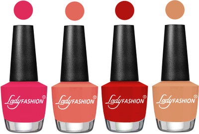 

Lady Fashion UV Soak Off Nail Growth Gel Nail Polish Strawberry, Peach, Orange, Camel Fantasy(Pack of 4)