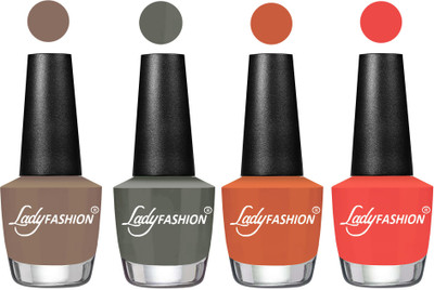 

Lady Fashion UV Soak Off Nail Growth Gel Nail Polish Beige, Dark Grey, Almond, Pumpkin(Pack of 4)
