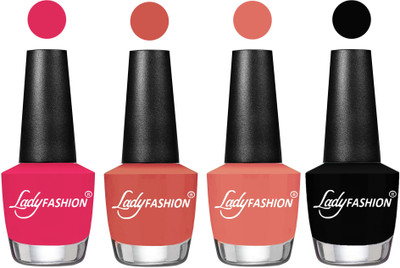 

Lady Fashion UV Soak Off Nail Growth Gel Nail Polish Strawberry, Ton, Coral Sunset, Black(Pack of 4)