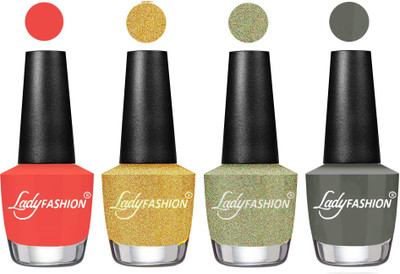 

Lady Fashion UV Soak Off Nail Growth Gel Nail Polish Pumpkin, Chrome, Aqua, Dark Grey(Pack of 4)