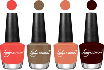 

Lady Fashion UV Soak Off Nail Growth Gel Nail Polish Pumpkin, Brown Beige, Coral, Plum(Pack of 4)
