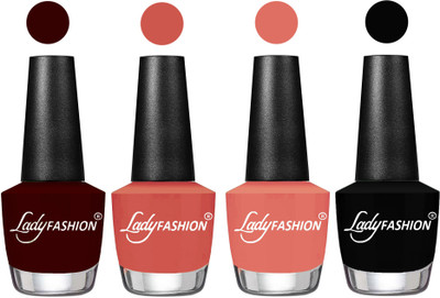 

Lady Fashion UV Soak Off Nail Growth Gel Nail Polish Maroon, Ton, Coral Sunset, Black(Pack of 4)