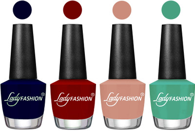 

Lady Fashion UV Soak Off Nail Growth Gel Nail Polish Blue, Blood Red, Nude, Green(Pack of 4)