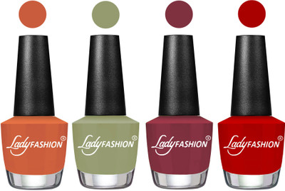 

Lady Fashion UV Soak Off Nail Growth Gel Nail Polish Almond, Magic Nude, Mauve, Red(Pack of 4)