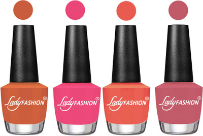 

Lady Fashion UV Soak Off Nail Growth Gel Nail Polish Almond, Bright Pink, Carrot, Nude Pink(Pack of 4)