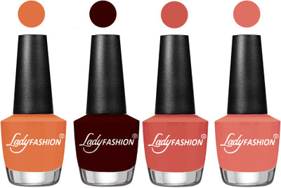 

Lady Fashion UV Soak Off Nail Growth Gel Nail Polish Wintage Nude, Plum, Ton, Coral Sunset(Pack of 4)