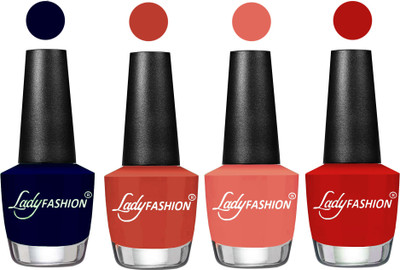 

Lady Fashion UV Soak Off Nail Growth Gel Nail Polish Blue, Light Copper, Peach, Orange(Pack of 4)