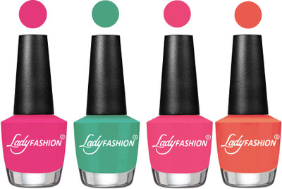 

Lady Fashion UV Soak Off Nail Growth Gel Nail Polish Pink, Green, Bright Pink, Carrot,(Pack of 4)