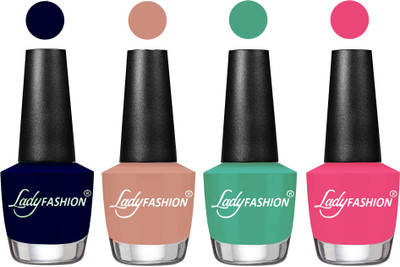 

Lady Fashion UV Soak Off Nail Growth Gel Nail Polish Blue, Nude, Green, Bright Pink(Pack of 4)