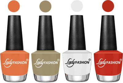 

Lady Fashion UV Soak Off Nail Growth Gel Nail Polish Wintage Nude, Nude Flair, White, Amber(Pack of 4)