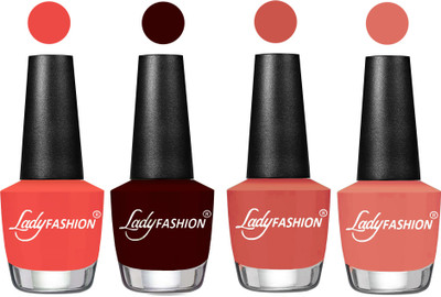 

Lady Fashion UV Soak Off Nail Growth Gel Nail Polish Pumpkin, Plum, Ton, Coral Sunset(Pack of 4)
