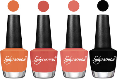 

Lady Fashion UV Soak Off Nail Growth Gel Nail Polish Wintage Nude, Ton, Coral Sunset, Black(Pack of 4)
