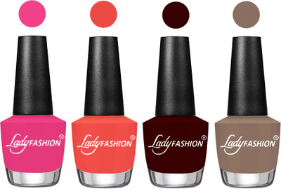 

Lady Fashion UV Soak Off Nail Growth Gel Nail Polish Pink, Pumpkin, Maroon, Beige(Pack of 4)