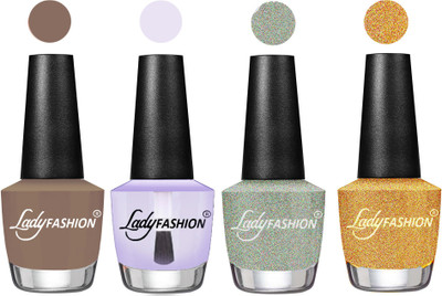

Lady Fashion UV Soak Off Nail Growth Gel Nail Polish Beige, Top Coat, Silver, Golden(Pack of 4)