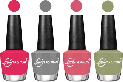 

Lady Fashion UV Soak Off Nail Growth Gel Nail Polish Strawberry, Grey, Violine Dawn, Magic Nude(Pack of 4)