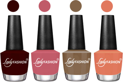 

Lady Fashion UV Soak Off Nail Growth Gel Nail Polish Maroon, Nude Pink, Brown Beige, Coral(Pack of 4)
