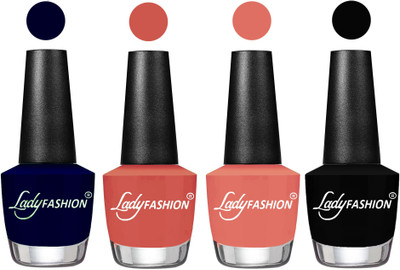 

Lady Fashion UV Soak Off Nail Growth Gel Nail Polish Blue, Ton, Coral Sunset, Black(Pack of 4)